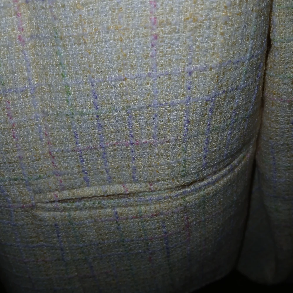 Vintage 80s Yellow Plaid Women's Blazer